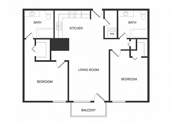 Floor plan 2 Bedroom 2 Bath