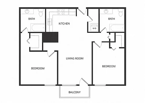 Floor plan 2 Bedroom 2 Bath