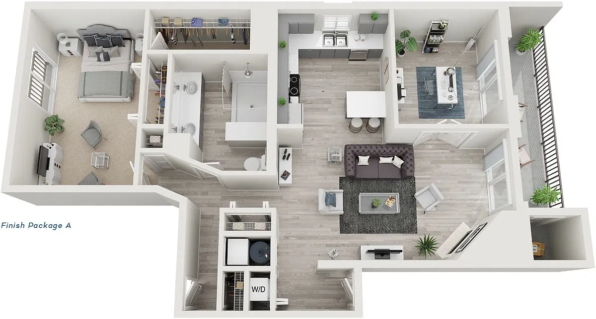 Floor plan A3 - 1 Bed + Den, 1 Bath