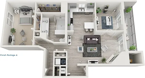 Floor plan A3 - 1 Bed + Den, 1 Bath