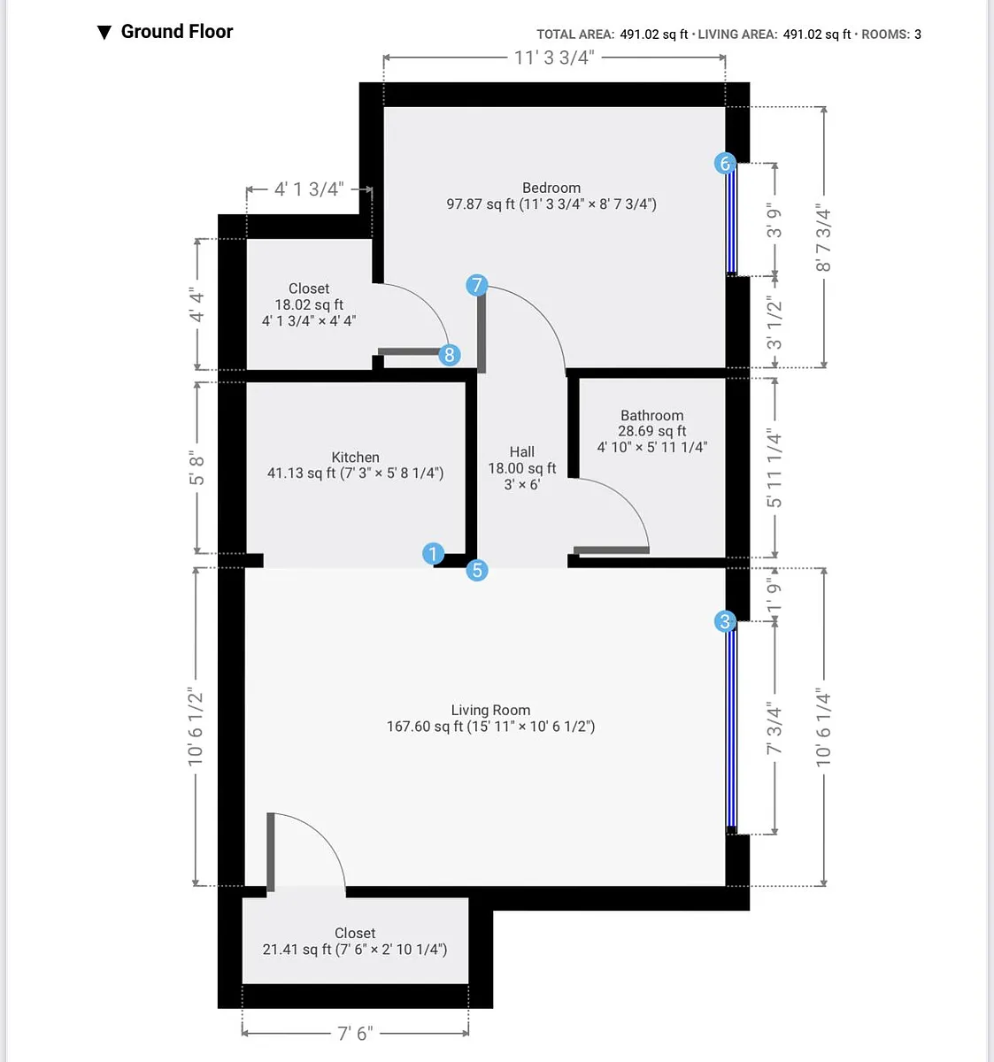 Floor plan Junior 1-Bedroom