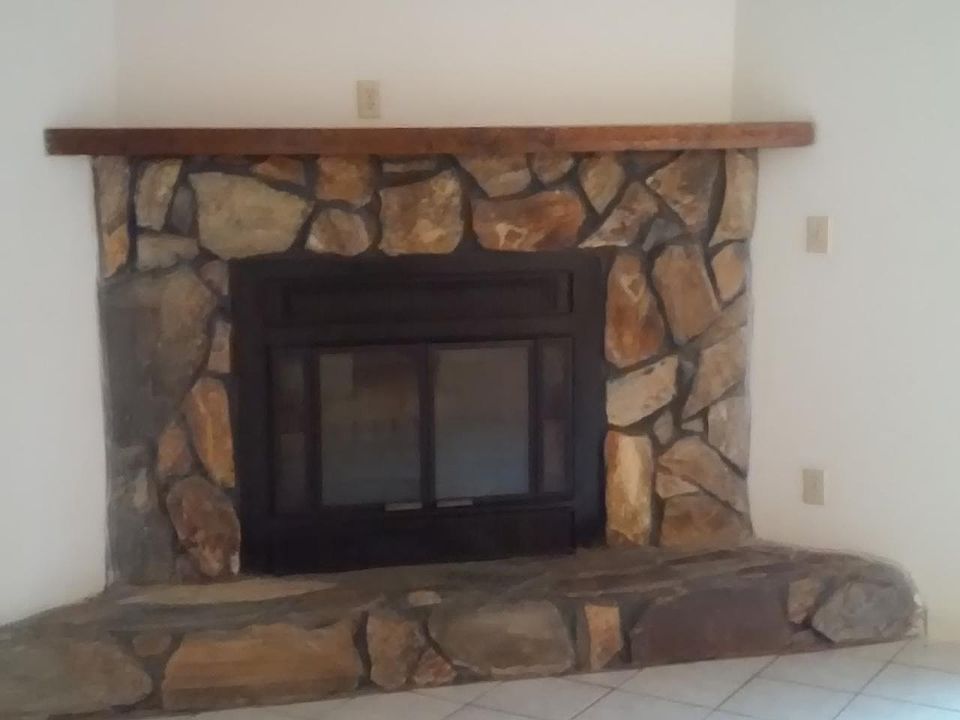 Living room with fireplace