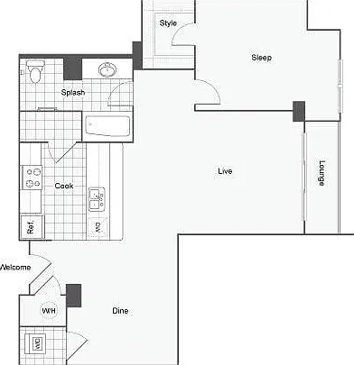 Calhoun 1/1 Floor Plan Calhoun 1/1 Floor Plan
