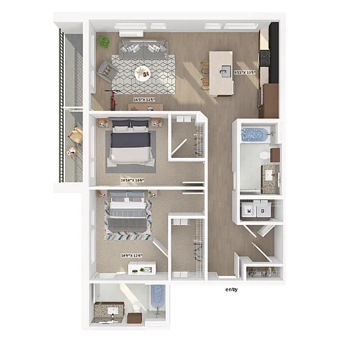 Floor plan 2 Bedroom 22B