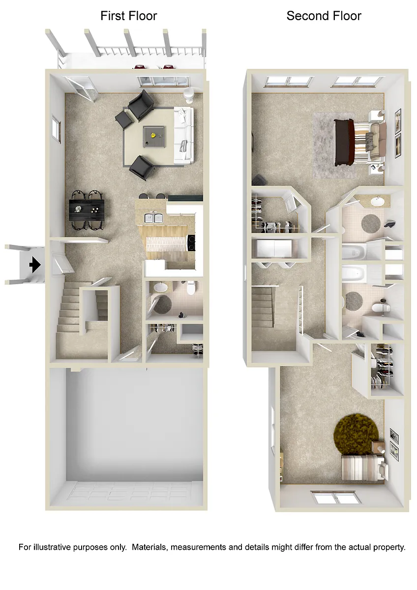 Floor plan Two Bedroom Townhouse