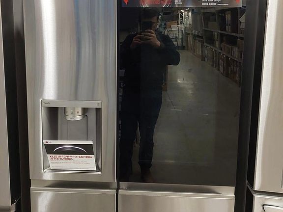 Knock to reveal fridge!