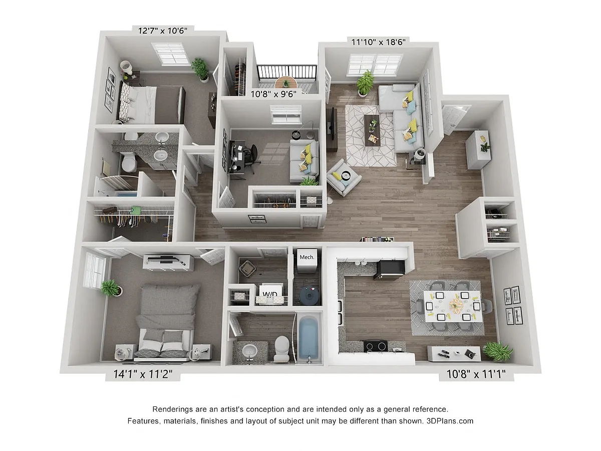 Floor plan Three Bedroom