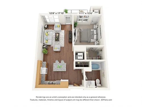 Floor plan One Bedroom C