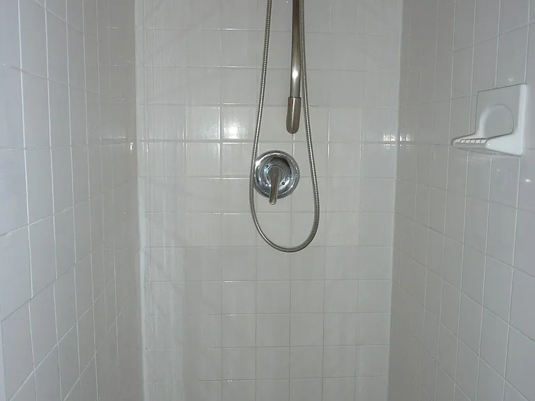 Tiled shower.