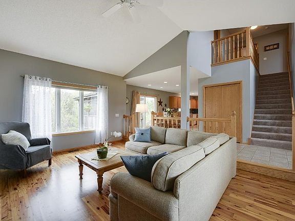Open concept floor plan with vaults and tons of southern exposure light.