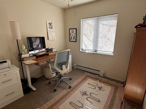 smaller bedroom can be used for office and storage.