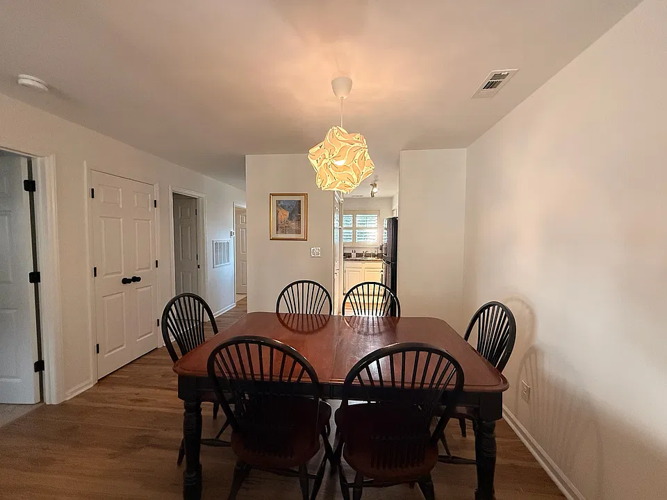 Dining room with extendable table.