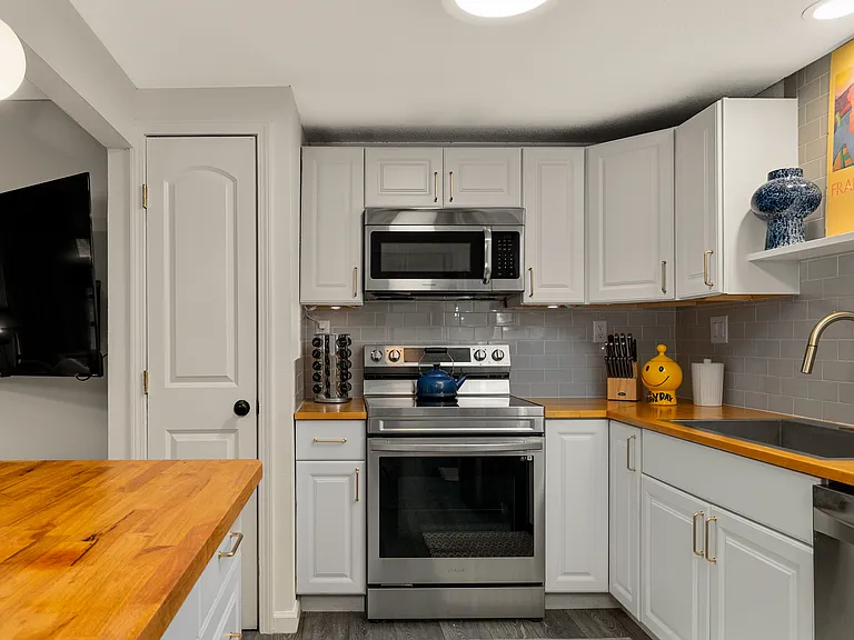 Kitchen is fully stocked with all the equipment you could need to prepare everything from snacks, and homemade cookies, to an entire meal.