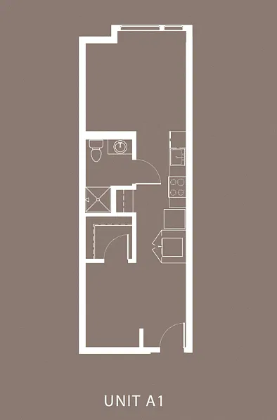 Floor plan Open 1 Bed A
