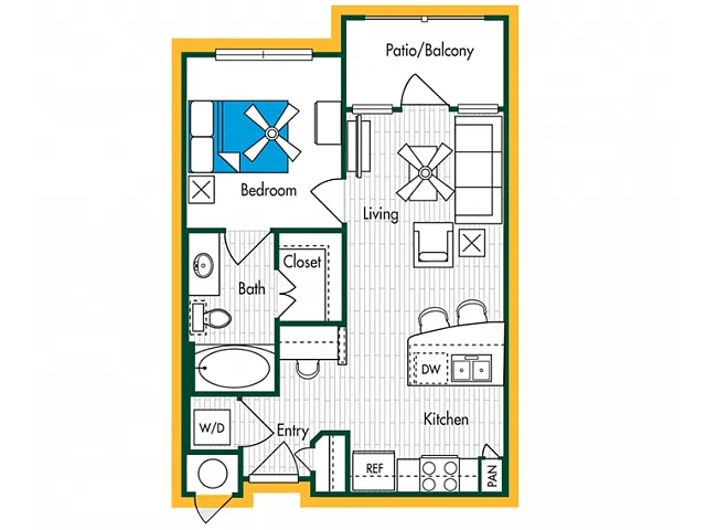 Floor plan 1BR/1BA - A1