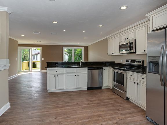 Kitchen opens to family room