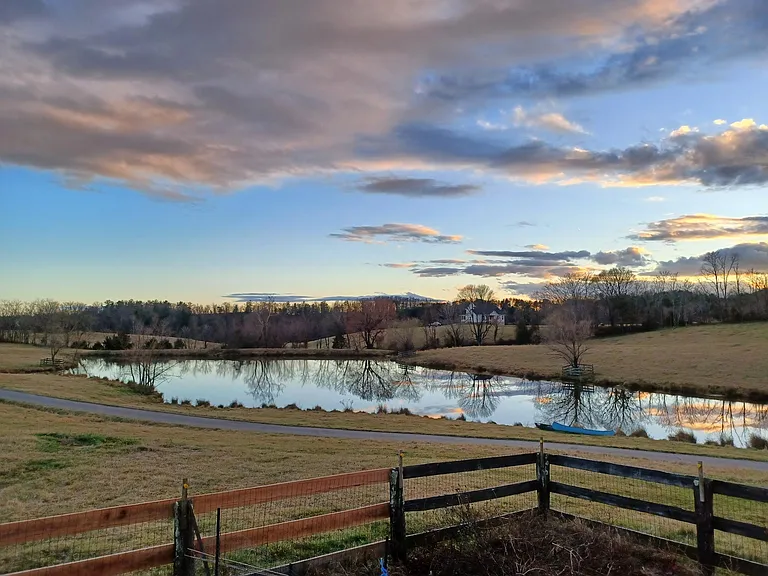 View of the lake from the cottage deck.