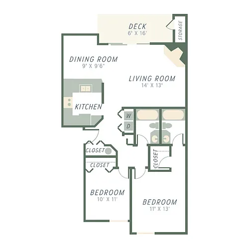 Floor plan Kayak - 2x2 A