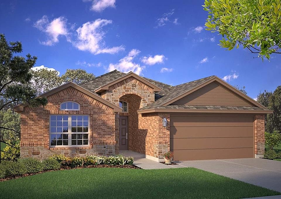 D.R. Horton's Express Homes Oxford Floorplan Elevation D. All photos shown here may not depict the specified home & features included are for illustration purposes only