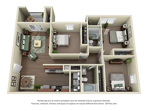 Floor plan Quarry Run 3 Bedroom