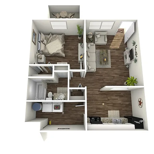 Floor plan 1 Bed 1 Bath