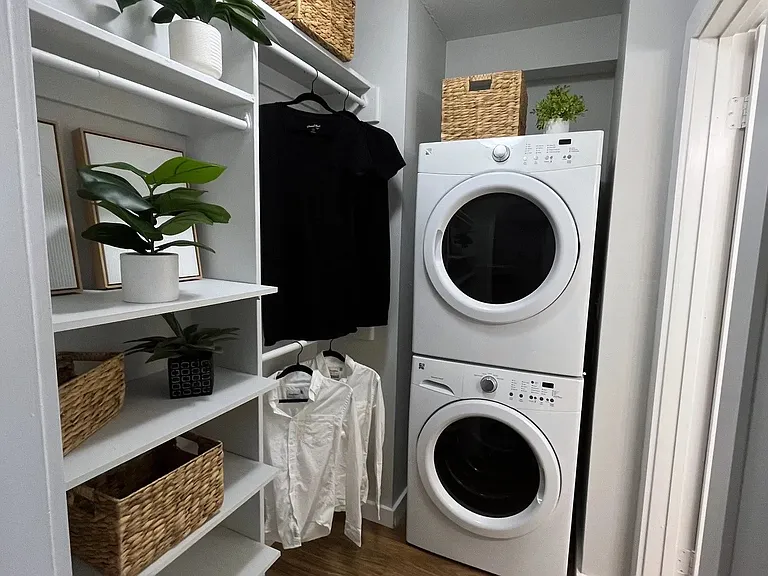 Stackable washers and dryers included with our studio apartment homes!
