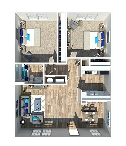 Floor plan 2 Bedroom 1 Bath