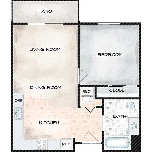 Floor plan One Bedroom | Age 55+