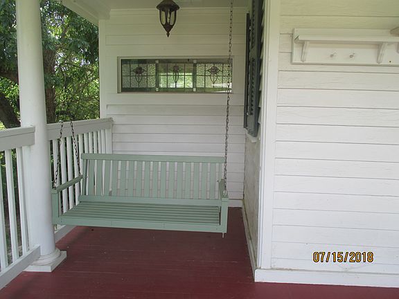 Porch swing & stained glass