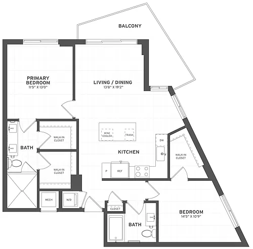 Floor plan 2 Bed/2 Bath-B8