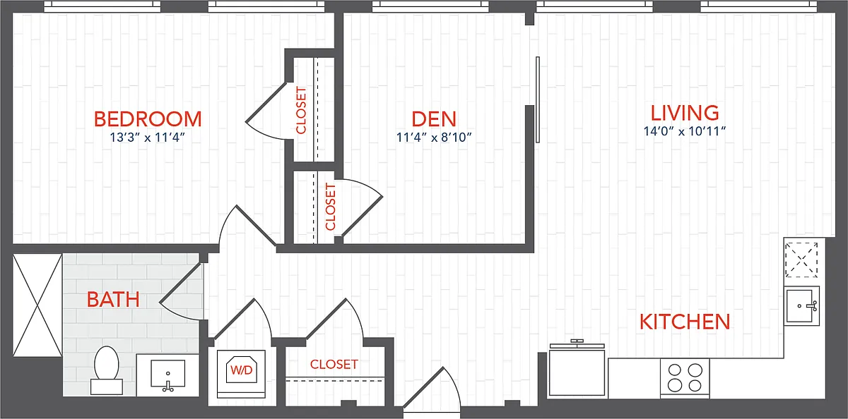 Floor plan LOFTS 1 Bed Den C1