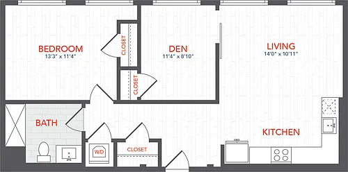 Floor plan LOFTS 1 Bed Den C1