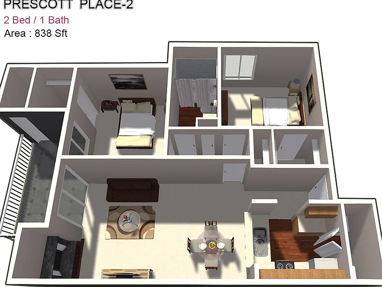 Two Bed / One Bath