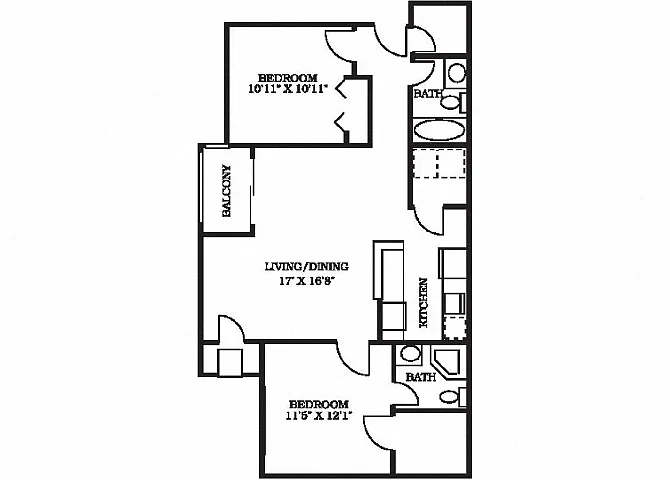 Floor plan 2 Bed L