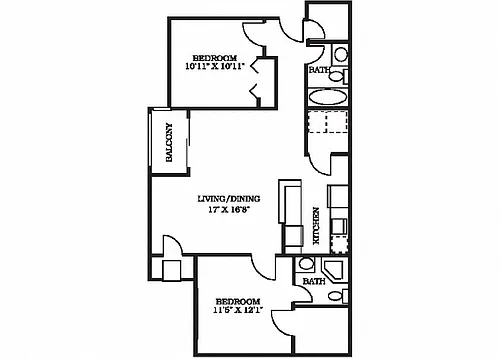 Floor plan 2 Bed L