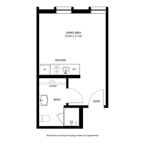 Floor plan Viridian - Studio / 1 Bath
