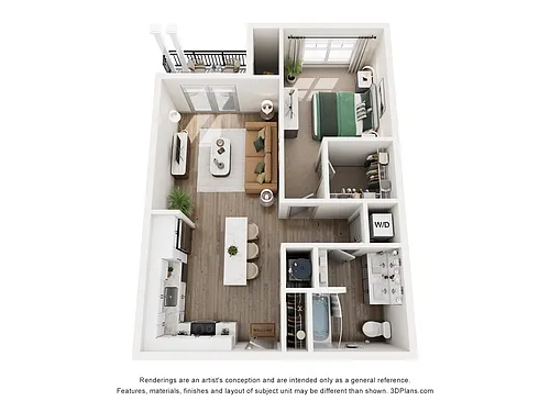 Floor plan 1 Bed, 1 Bath