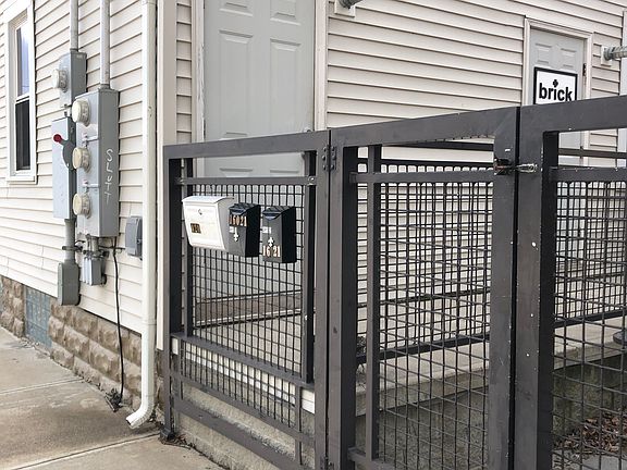 Back door and mailbox.