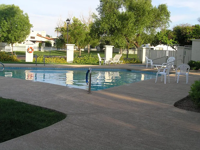 Pool and greenbelt