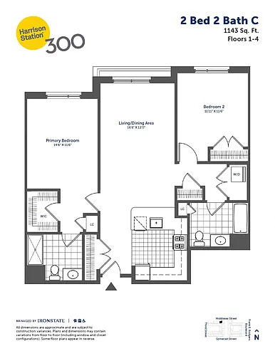 Floor plan 2 Bed 2 Bath C