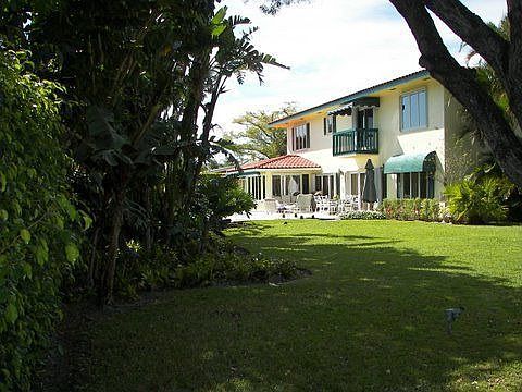 A view across the large back yard