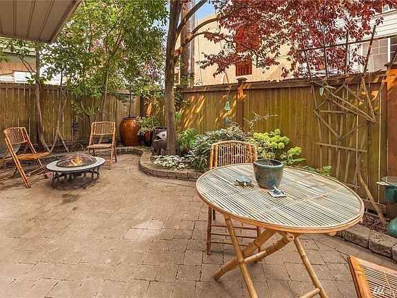 Backyard with mock furniture.