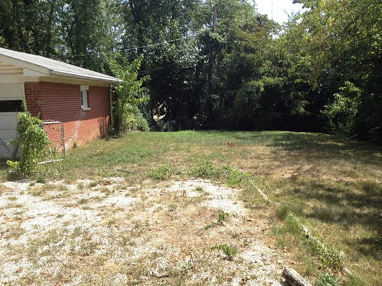grassy area next to garage could be good sunny veggie garden spot