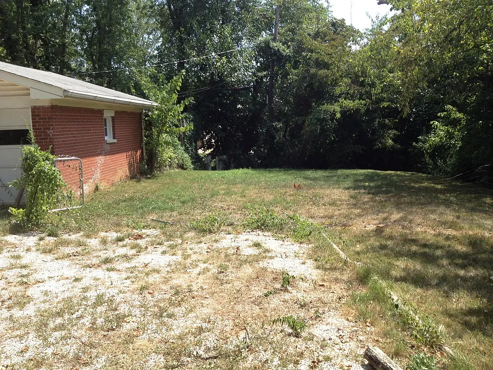 grassy area next to garage could be good sunny veggie garden spot