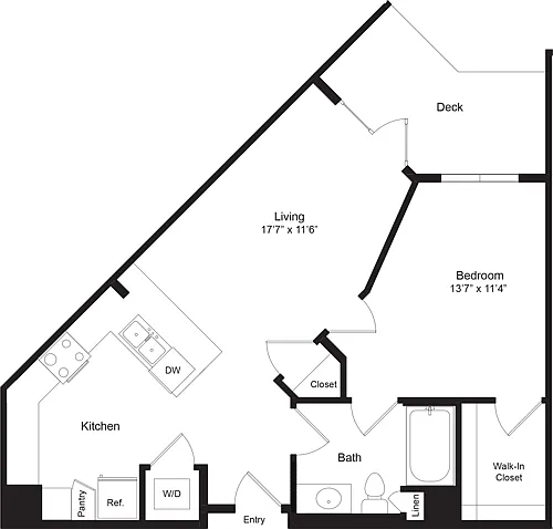 Floor plan One Bedroom M