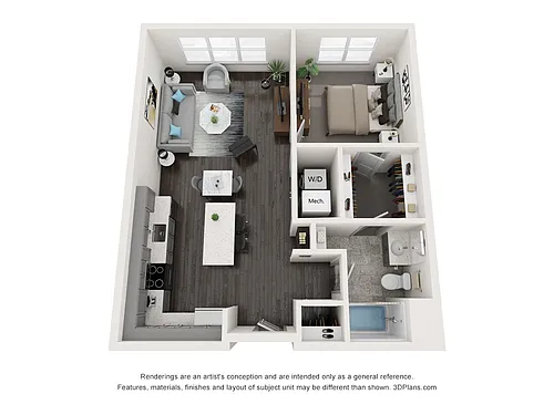 Floor plan 1B2 - Apartment