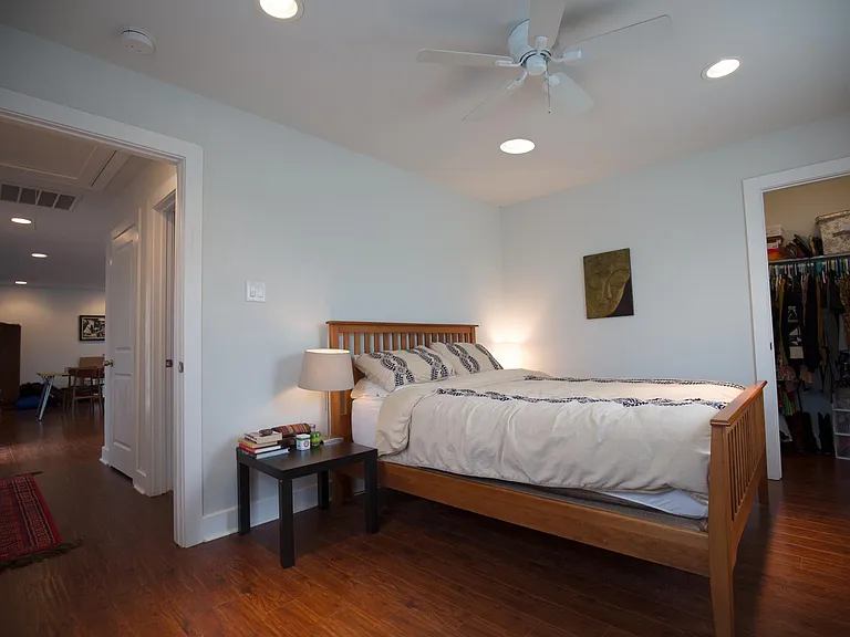 Bedrooms are on opposite sides of apartment