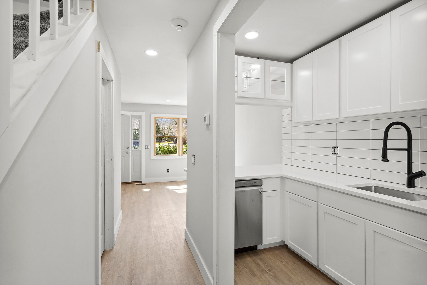 Hallway to kitchen and living area