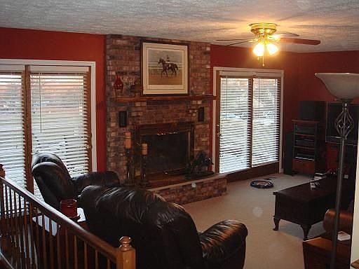 Fireplace in Den