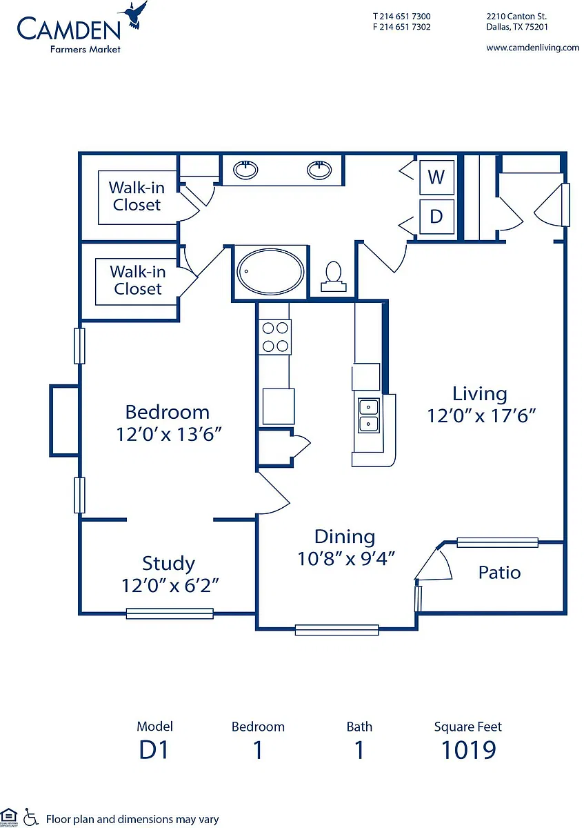 Floor plan D1 - Study